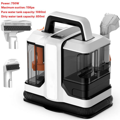 Portable Carpet Cleaner 750W 15KPa Portable Spot Cleaner for Car Sofa Pet Hair, Spray Suction Upholstery Clean Machine