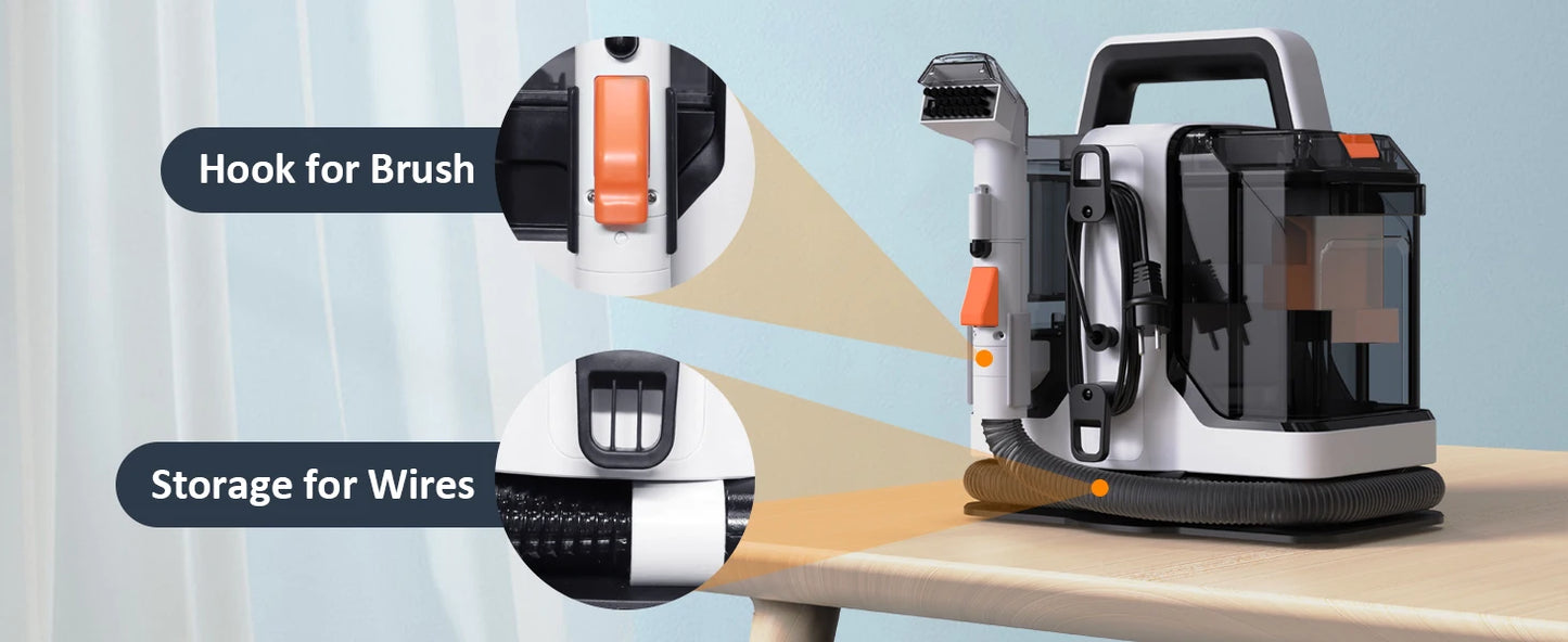 Portable Carpet Cleaner 750W 15KPa Portable Spot Cleaner for Car Sofa Pet Hair, Spray Suction Upholstery Clean Machine