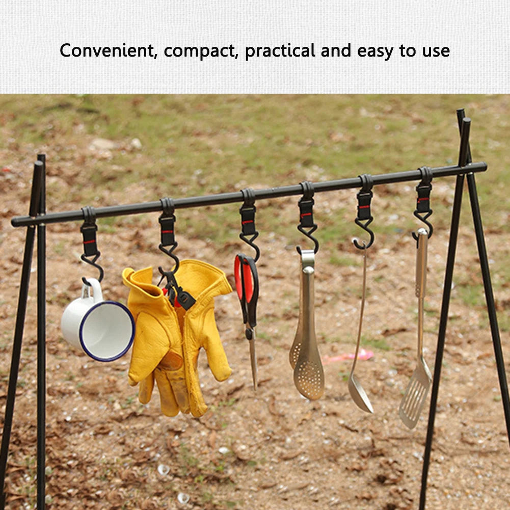 5/10pcs Outdoor Camping Moveable Hooks Detachable S-Shaped Hooks Hanging Storage Rack Multifunctional Outdoor Tools