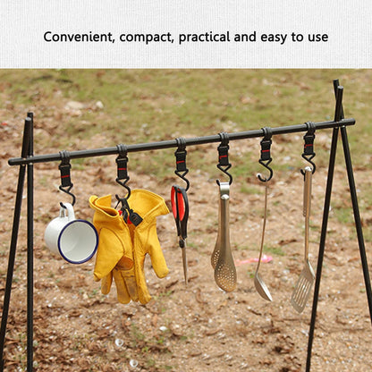 5/10pcs Outdoor Camping Moveable Hooks Detachable S-Shaped Hooks Hanging Storage Rack Multifunctional Outdoor Tools