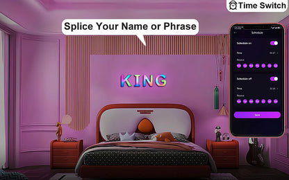 Smart LED Letters Lights Alphabet Light Decorative Name Letter Number Lamp Night Light USB MeRGBW App Music Sync Logo Game Home