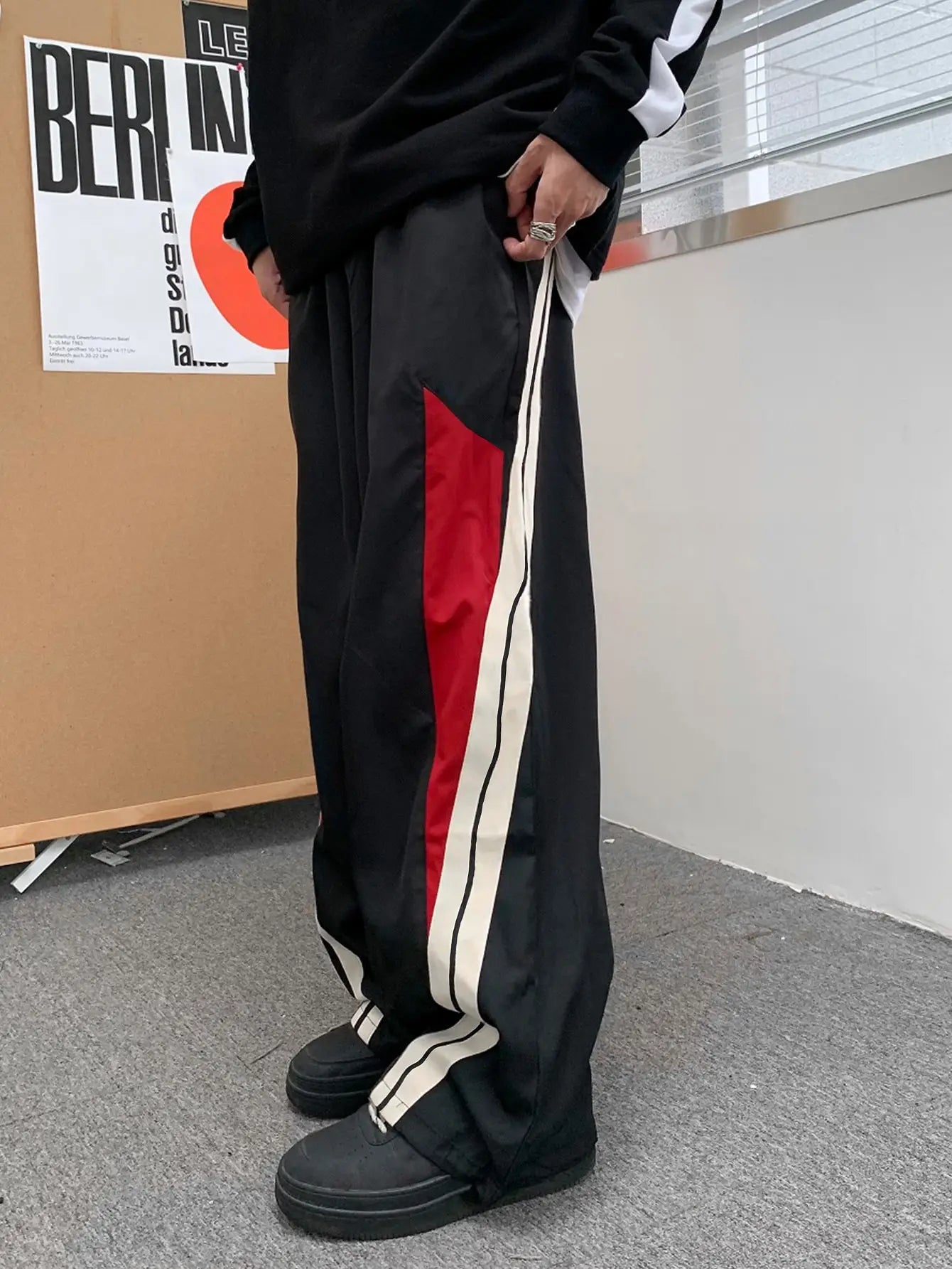 Men's Chic Side-Stripe Joggers, Casual Stretch Straight Leg Sweatpants