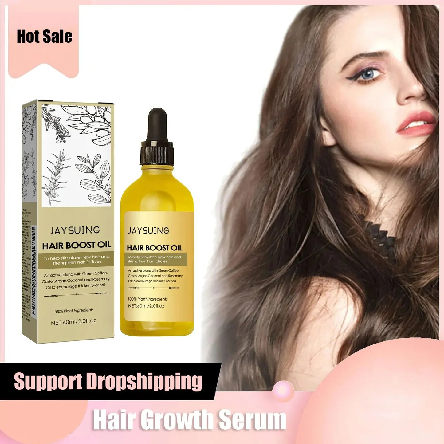Hair Growth Serum Dense Regrowth Baldness Repair Preventing Hair Loss Nourishing Smoothing Split Ends Fast Growing Essential Oil