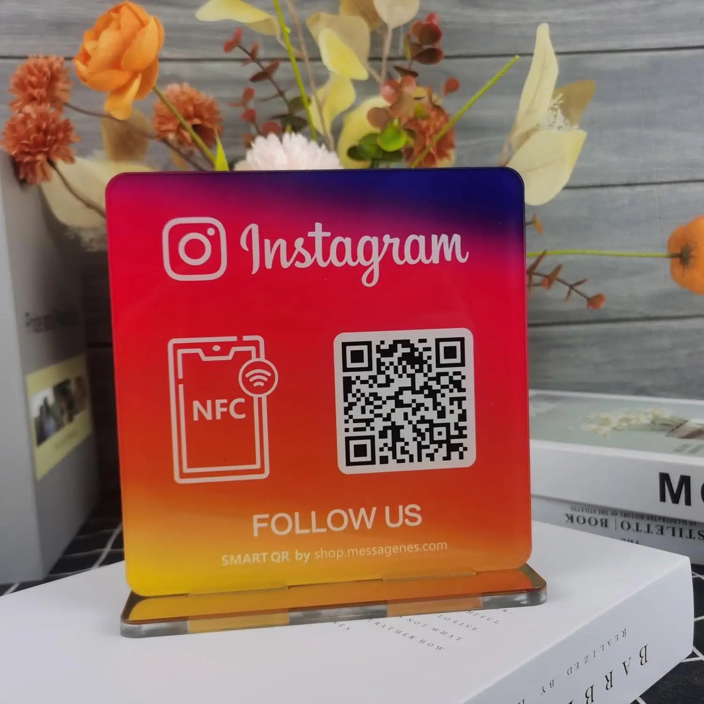 Review Us on Google Custom Google Review Sign With NFC Beauty Salon Business Decor Acrylic Google Review QR Code Sign