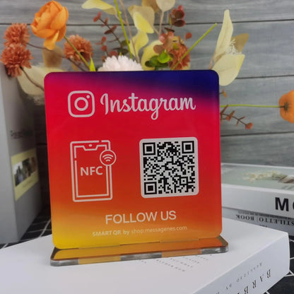 Review Us on Google Custom Google Review Sign With NFC Beauty Salon Business Decor Acrylic Google Review QR Code Sign