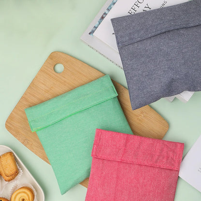 Reusable Sandwich Storage Bag TPU Lining Velcro Snack Bags for Kids Washable Waterproof Food-Safe Reusable Snacks Bags
