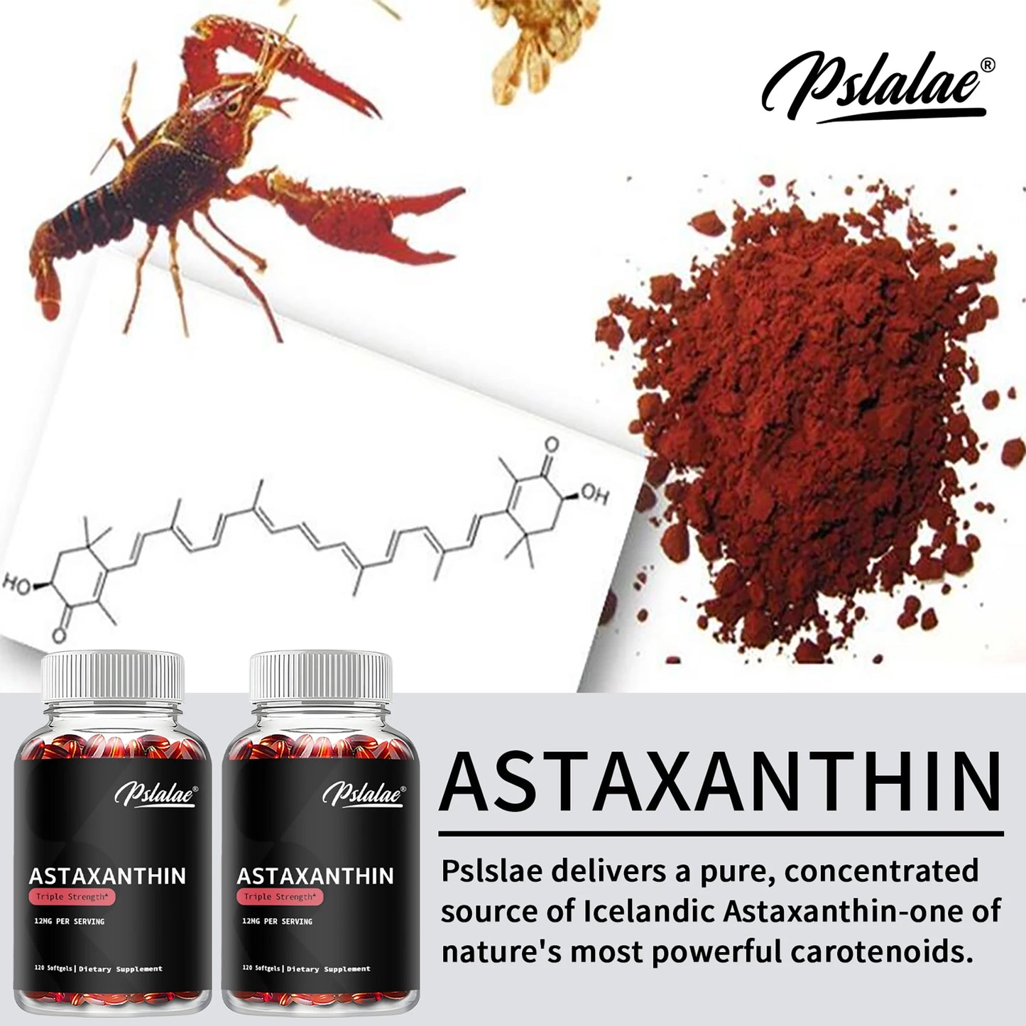 Astaxanthin Health Supplement 120 Capsules Cardiovascular Support Metabolism Boost Eye Joint Skin Health Beauty & Health Care