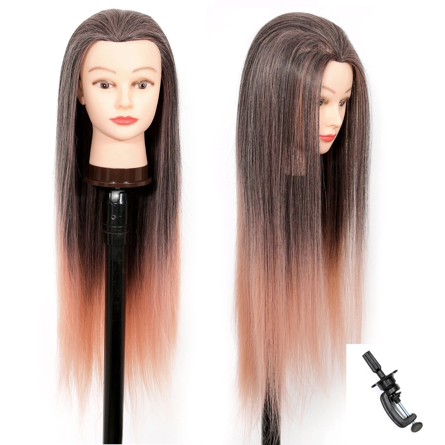 Mannequin Head Model With Long Synthetic Hair, Manikin Head Styling Hairdresser Training Head, Doll Head for Braiding Practice