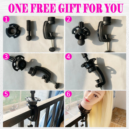 Mannequin Head Model With Long Synthetic Hair, Manikin Head Styling Hairdresser Training Head, Doll Head for Braiding Practice