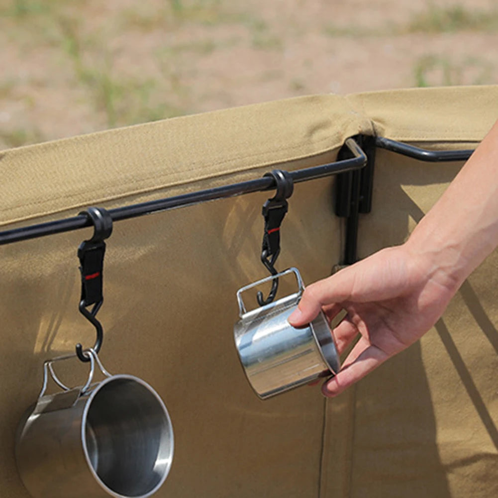 5/10pcs Outdoor Camping Moveable Hooks Detachable S-Shaped Hooks Hanging Storage Rack Multifunctional Outdoor Tools