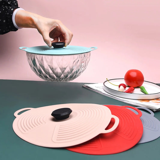 Silicone Fresh-keeping Lid Anti-spill Lid Dust-proof and Leak-proof Lid Kitchen Gadget Pot Lid Tableware Pot Lid Oil Cover