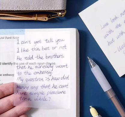 50/100 Sheets Sticky notes Reusable Transparent sticky notes Waterproof note paper for School office stationery Bookmark Marker