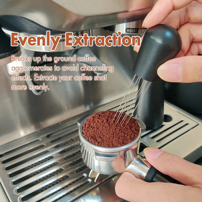 Espresso Coffee Stirrer Coffee Stirring Tool Coffee Powder Stirrer Needle Distributor Wood Handle Barista Hand Distribution Tool