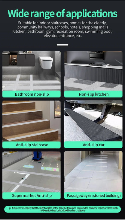 Anti Slip Tape, Non Slip Stair Tape for Steps Indoor Waterproof, Clear Safety Slip Traction Grip Tape for Tubs, Stairs, Boats