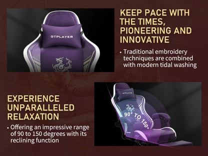 GTPLAYER Gaming Chair with Bluetooth Speakers, Footrest & Ergonomic Design, Dragon Series Video Game & Office Chair