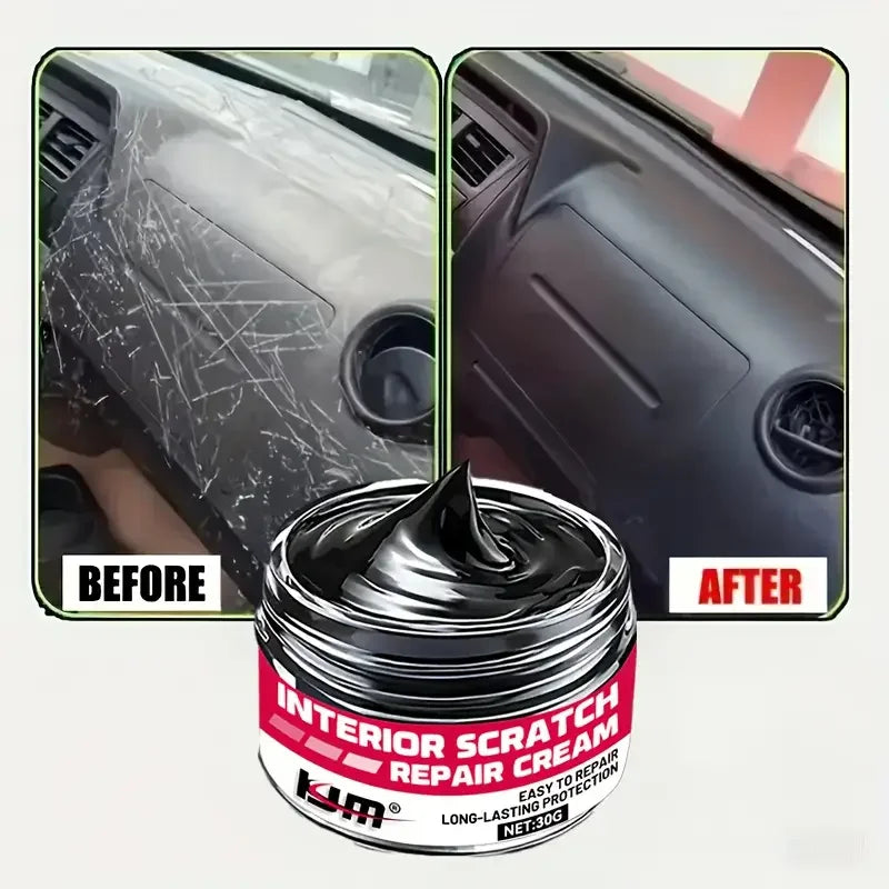 Car interior repair wax-plastic parts renewal,internal shine and tire protection,vehicle yellowing repair - removal of scratches