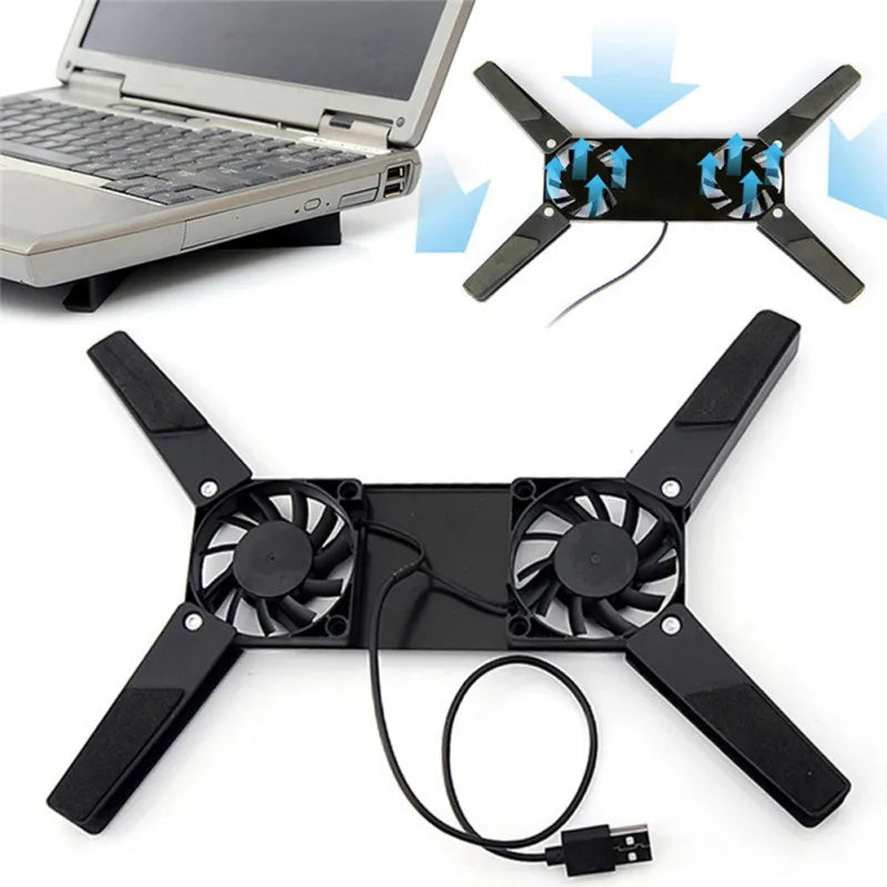 Laptop Cooling Pad Laptop Cooler USB Powered Cooling Pad Bracket 2 Fans for Laptop Universal 7 15" 1 Laptop Stand