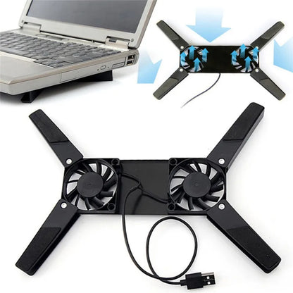 Laptop Cooling Pad Laptop Cooler USB Powered Cooling Pad Bracket 2 Fans for Laptop Universal 7 15" 1 Laptop Stand