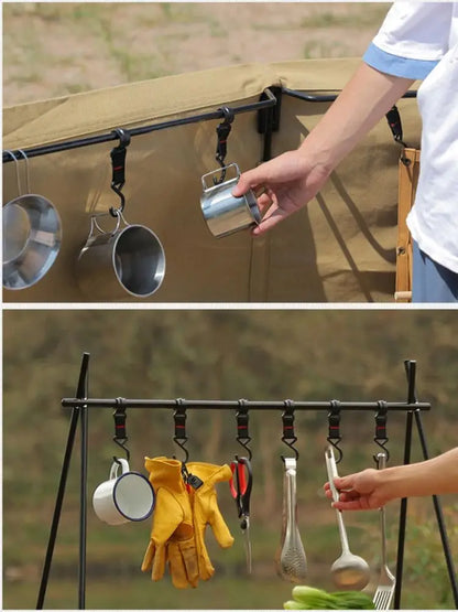 5/10pcs Outdoor Camping Moveable Hooks Detachable S-Shaped Hooks Hanging Storage Rack Multifunctional Outdoor Tools
