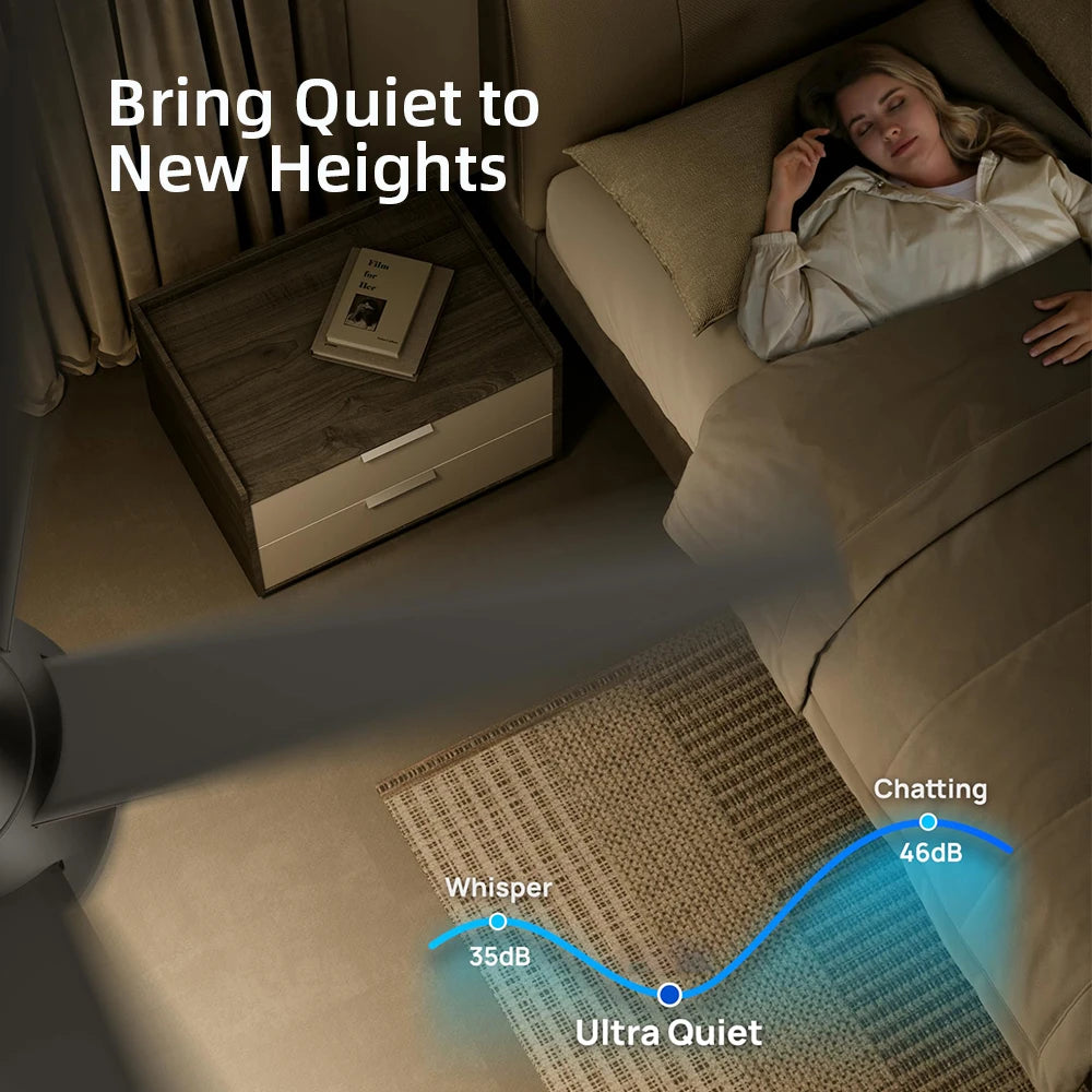 Smart LED Ceiling Fans With Light For Living Room Dining Room Invisible Bladeless Ceiling Fans Low Floor sealing fan lighting