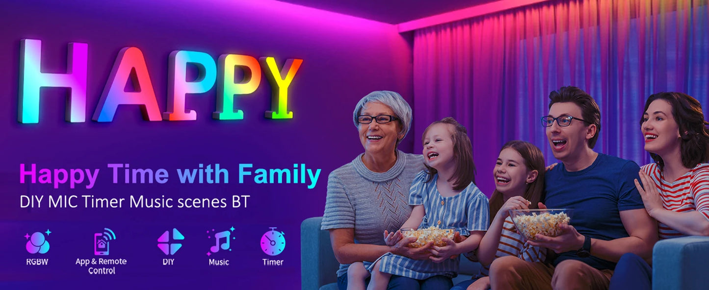 Smart LED Letters Lights Alphabet Light Decorative Name Letter Number Lamp Night Light USB MeRGBW App Music Sync Logo Game Home