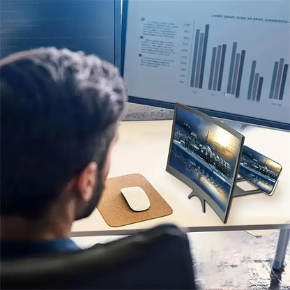 3D HD 12 Inch Phone Screen Magnifier Curved Screen Movie Video Amplifier Stand Portable Smartphone Large Screen Amplifier Holder