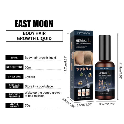 Hair Growth Serum Chest Body Hair Mustache Regrowth Longer Thicker Hair Thinning Treatment Moisture Nourish Beard Growth Spray