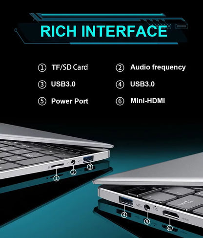 2025 New Notebook 15.6 Inch Laptop Windows 11 Intel Core m5-6Y54 16GB RAM 1TB SSD Fingerprint Unlock Study Office Pc Laptops