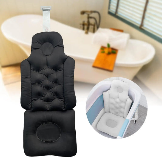 Full Body Bath Pillow Filling Ergonomic Spa Bath Pillow Luxury Bath Cushion Waterproof Back Neck Support Soft Bath Tub Pillow