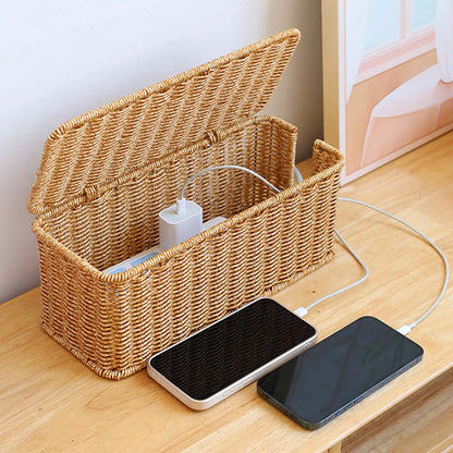 Cable Management Box Wire Storage Cable Box Desk Cord Hider Cable Cord Organizer for Cover TV Wires Computer Cords Router Home