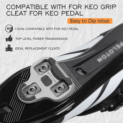 BUCKLOS for LOOK Keo Cleats Float Road Cycling Shoes Pedal Cleats for Look Keo Bike Self Locking Pedal Plate 4.5/9 Degree 1/2pc