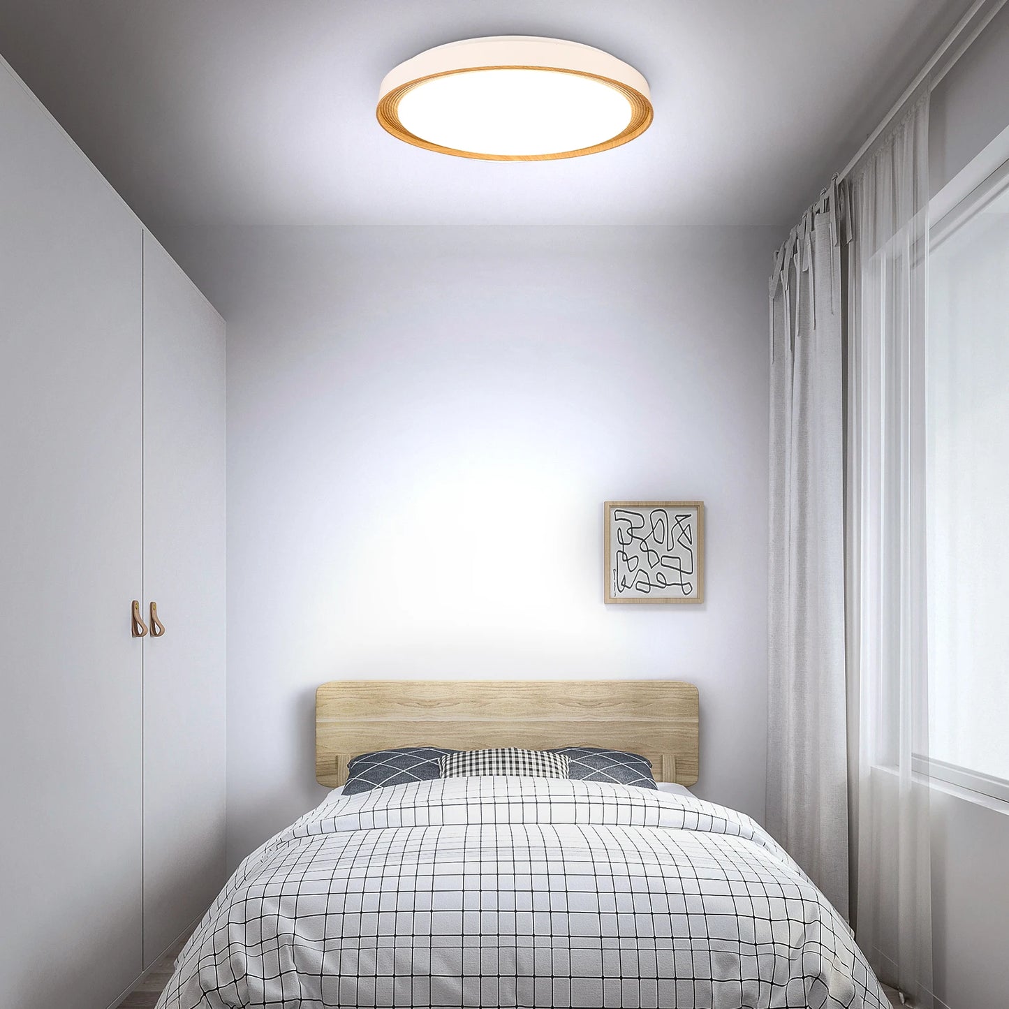 Modern LED Ceiling Light Wood  Home Lightng Living Room Kitchen Bedroom Bathroom Room Surface Ceiling Lamp Home Decoration