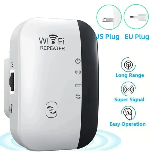 Compact WiFi Extender Wireless Signal Booster Repeater AP Mode Dual Band 300Mbps for Home Router Works with Most Routers