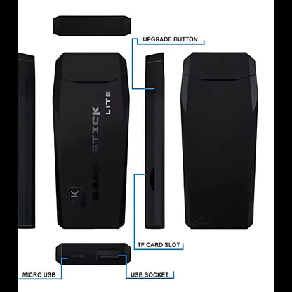 4K Stick Video Game 20000 Classic Retro Games + 2 Wireless Controls; 64 GB Portable Emulator Console