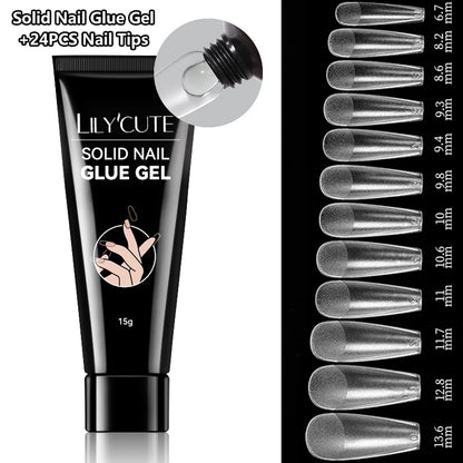 LILYCUTE 7ML Soft Gel Tip Adhesive Glue For False Tips Extend Press On Nails Nail Art Long Lasting Soak Off UV Gel Nail Polish