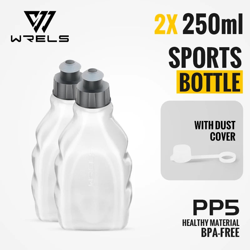 WRELS Sports Water Bottles Handheld Hydration Running Water Bottles BPA-Free Water Bottles for the Running Hydration Belt 250ml