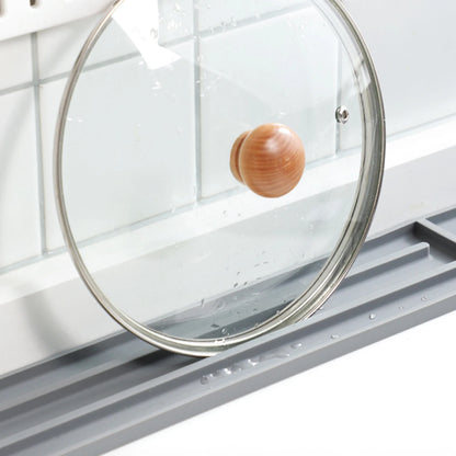 Silicone Countertop Pot Lid Storage Mat Heat Resistant Anti Slip Grooves Kitchen Sink Pad Holder Kitchen Supplies