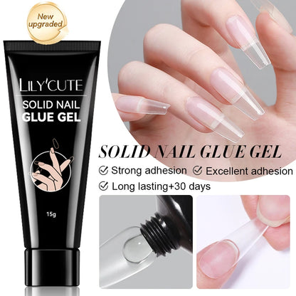 LILYCUTE 7ML Soft Gel Tip Adhesive Glue For False Tips Extend Press On Nails Nail Art Long Lasting Soak Off UV Gel Nail Polish