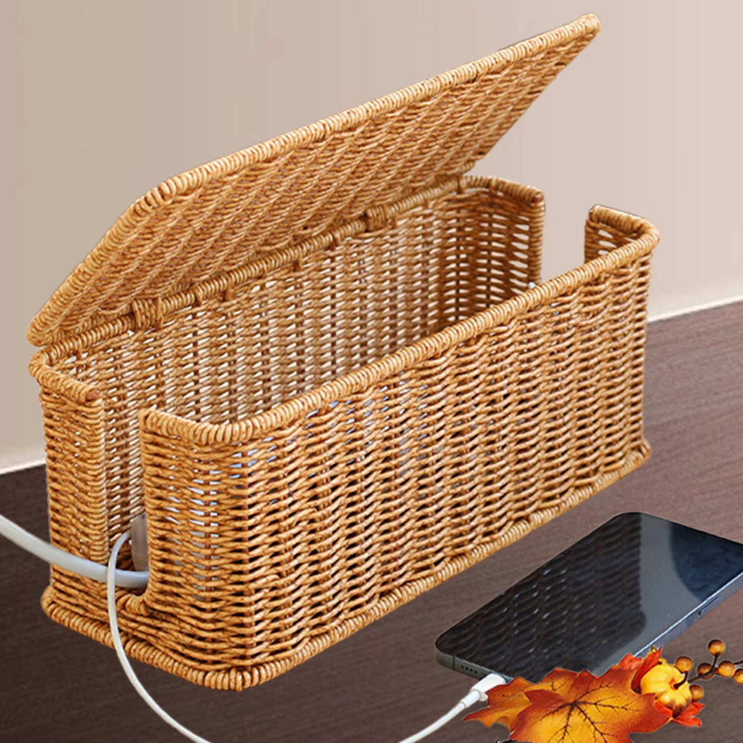 Cable Management Box Wire Storage Cable Box Desk Cord Hider Cable Cord Organizer for Cover TV Wires Computer Cords Router Home