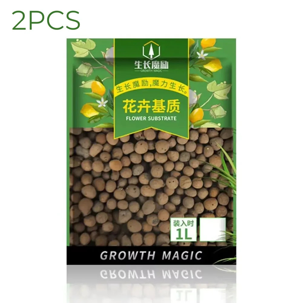 2L/1L Organic clay balls, Flower Substrate Drainage Expanded Clay, Hydroponic Gardening plant pot, Orchids, Drainage Aquaponic