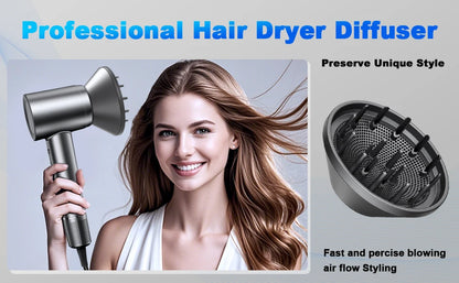 Hair Dryer - Negative Ionic Blow Dryer with 150000 RPM High Speed Brushless Motor for Fast Drying, Low Noise, HD Display Hair Dr