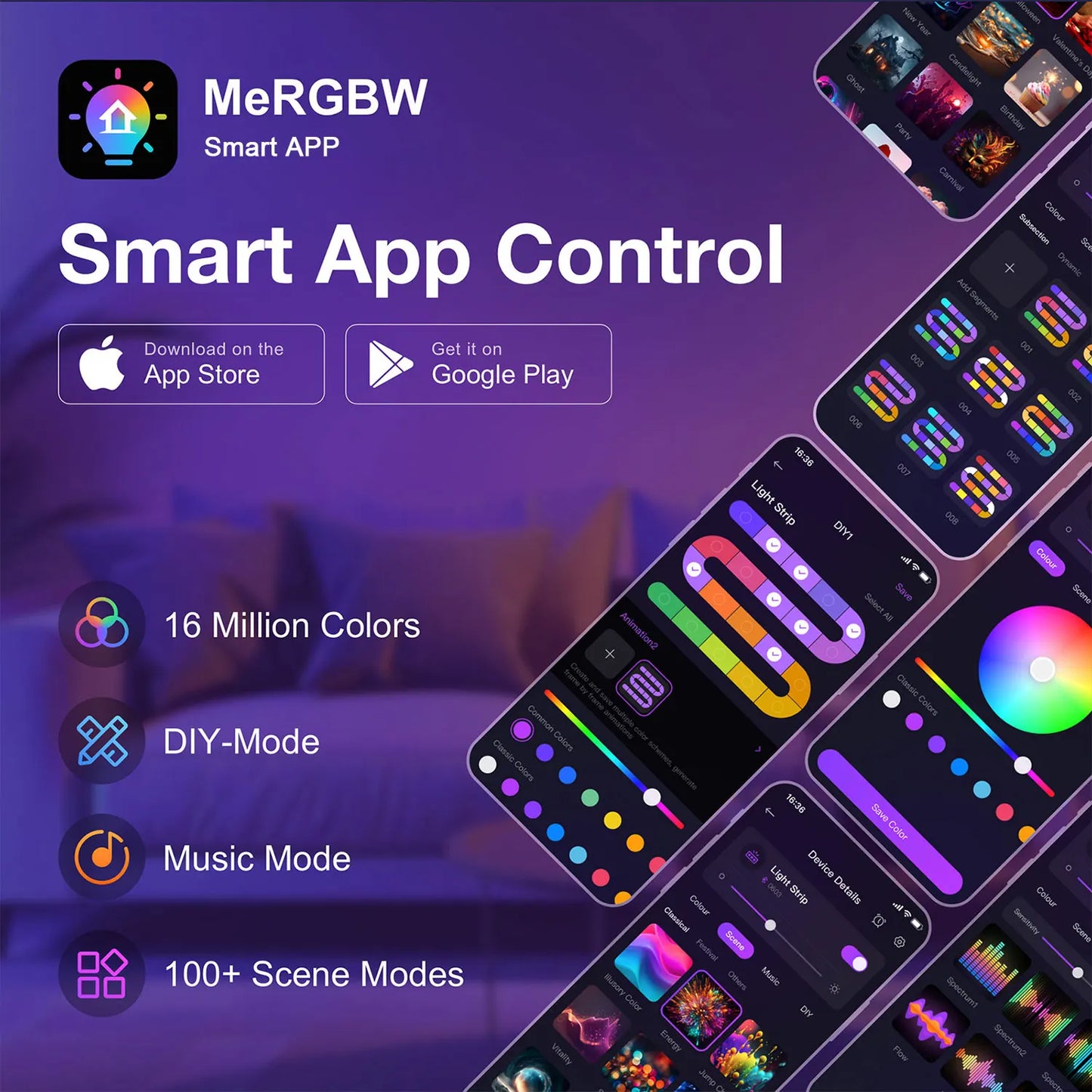 Smart LED Letters Lights Alphabet Light Decorative Name Letter Number Lamp Night Light USB MeRGBW App Music Sync Logo Game Home