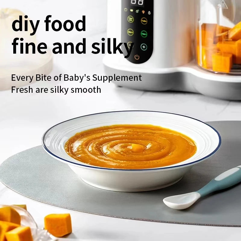 Multifunctional Baby Food Maker Supplementary Food Processor Kids Food Mill Steaming Stirring Warming Cooking Machine