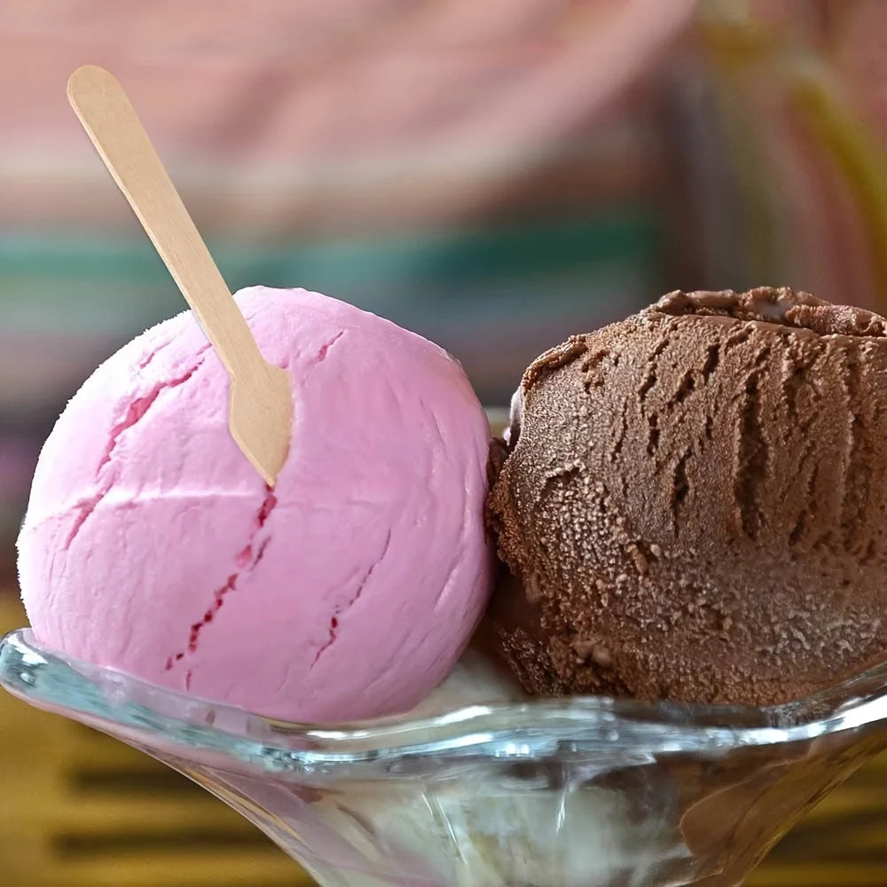 100pcs 3.9-inch mini wooden spoon Disposable square tasting spoon, sampling yogurt spoon, ice cream spoon