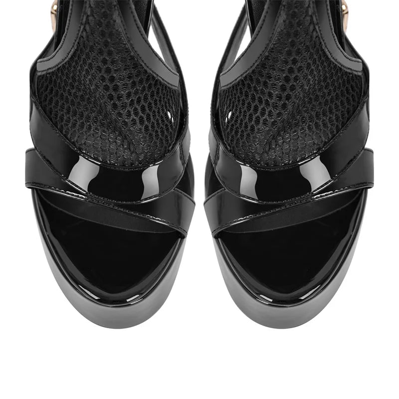 Onlymaker Women Peep Toe  Platform Sandals Thin Heels Ankle Strap Buckle Sandals Fashion Summer Heels