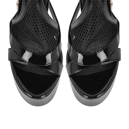 Onlymaker Women Peep Toe  Platform Sandals Thin Heels Ankle Strap Buckle Sandals Fashion Summer Heels