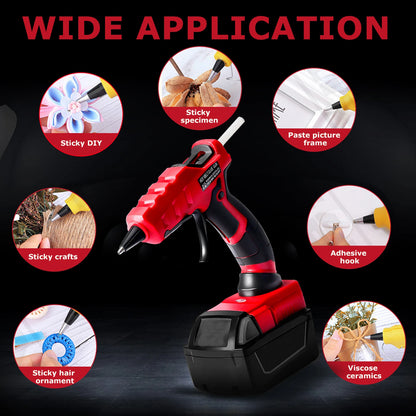 50W Cordless Hot Glue Gun for Milwaukee 18V Battery with 30pcs 7mm Sticks 30s Quick Preheat for Arts & Crafts & DIY (No Battery)
