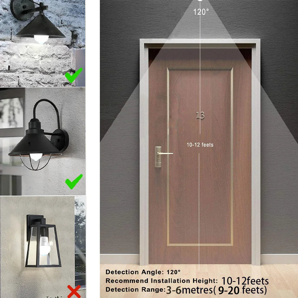 6pcs  Radar Motion Sensor Light Bulb 220V 110V E27 LED Lamp Smart Infrared Bulb 6W 9W 12W 15W 18W 20W Working in Night Darkness