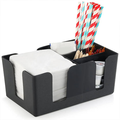 Bar Caddy Organizer 6 Compartments Holds Napkins Toothpicks Portable Bar Organizer for Restaurant Kitchen Home Office Countertop