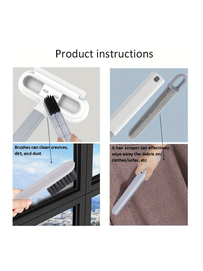 1pc Professional Multifunctional Window Cleaner and Pet Hair Remover with Squeegee and Cleaning Brush